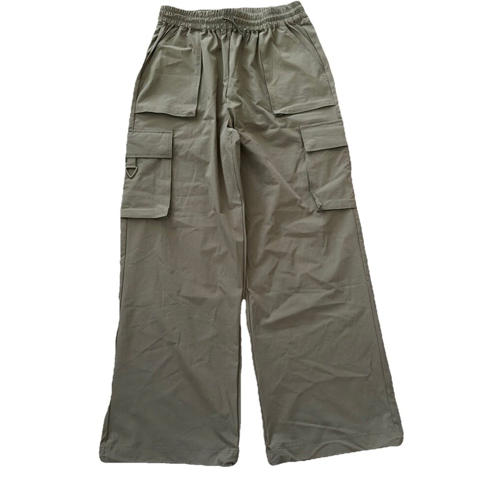 Fabletics The Heights Cargo Pant L Medium NWOT Utility Green Wide Leg